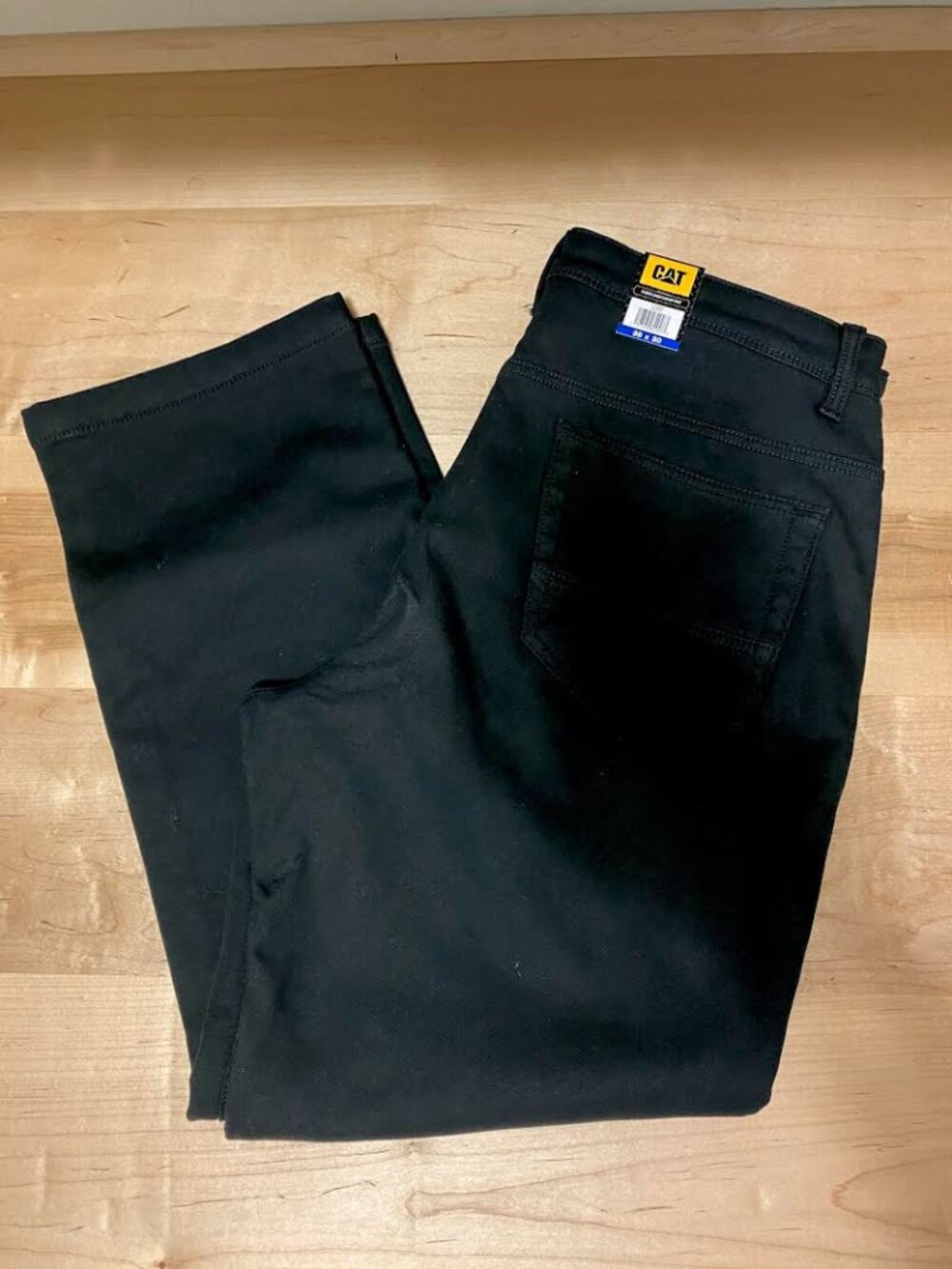 NEW Men’s CAT Fleece Lined Canvas Straight Fit Pant - Black -size 36x30